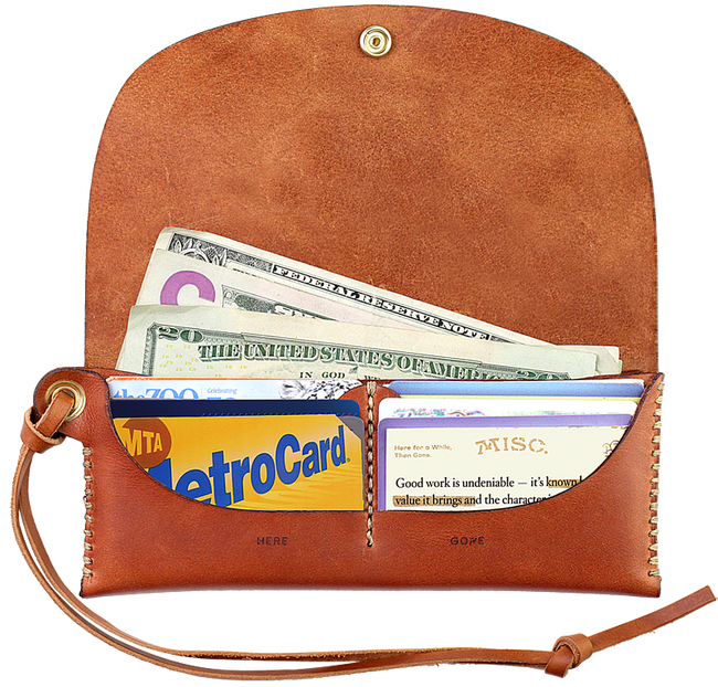 Leather Wallet Open