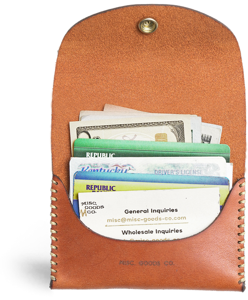 Snap Wallet Tan Open
