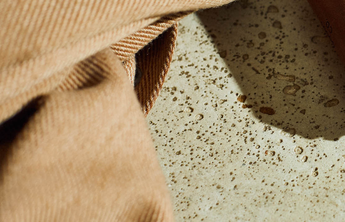Fabric on stone