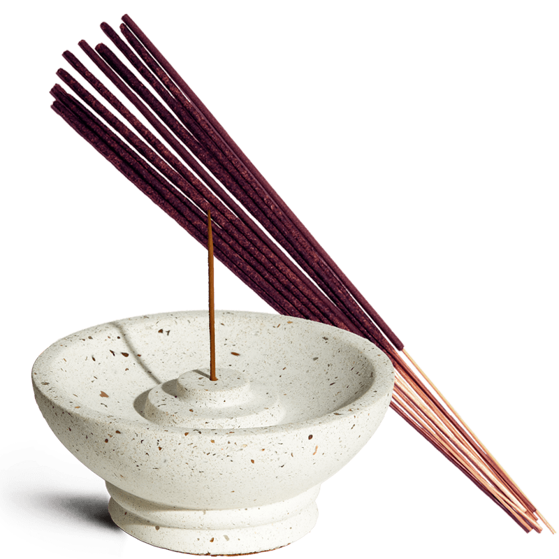 White Incense Holder + Incense