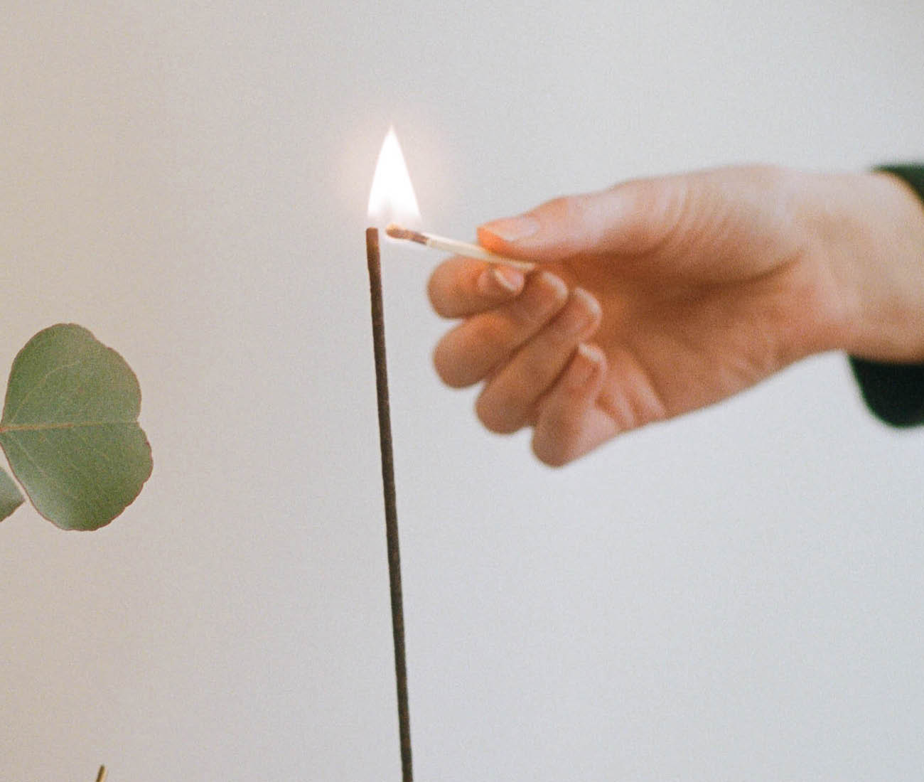 Unlit and lit incense